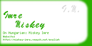 imre miskey business card